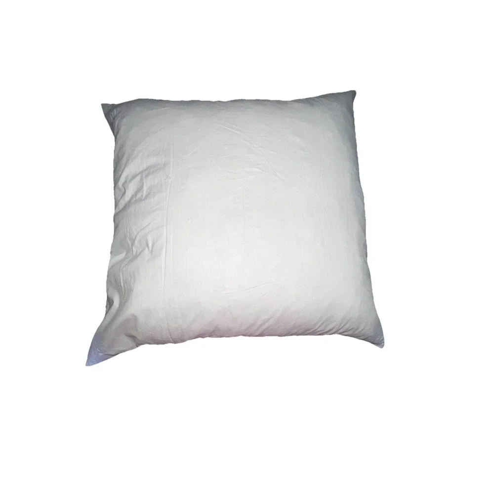 Linen Blend Beaded Embroidered Square Pillow Sham On A Feather Filled Pillow